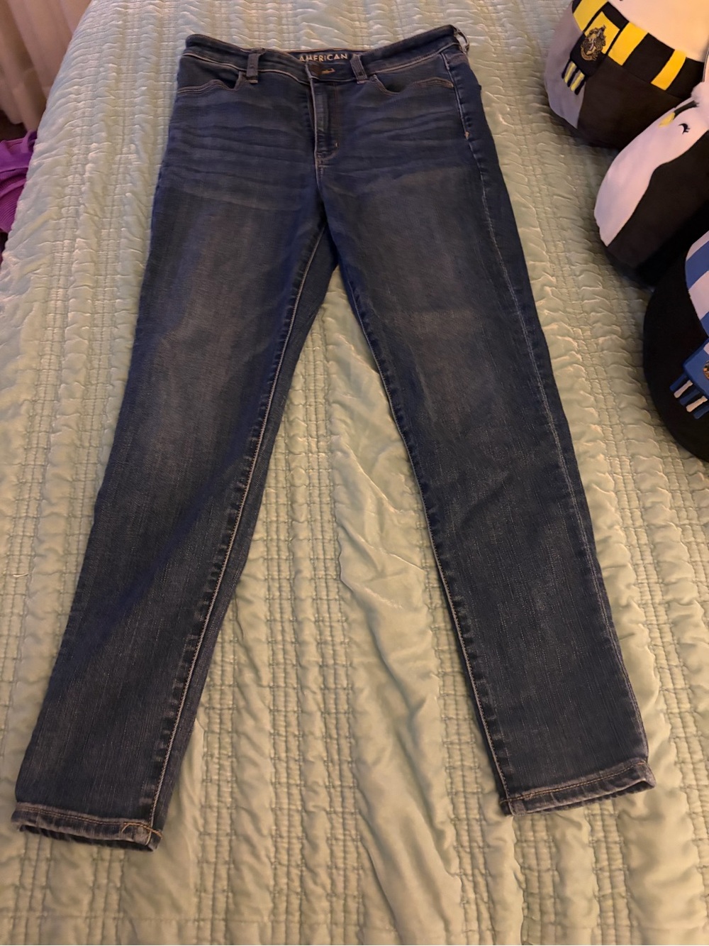 American Eagle Outfitters Women's Dark Blue Skinny Jeans